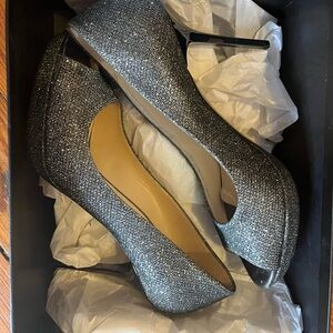 Jimmy Choos - Silver Peep Toe Shoes Like brand New! Elegant Silver Women's Heels